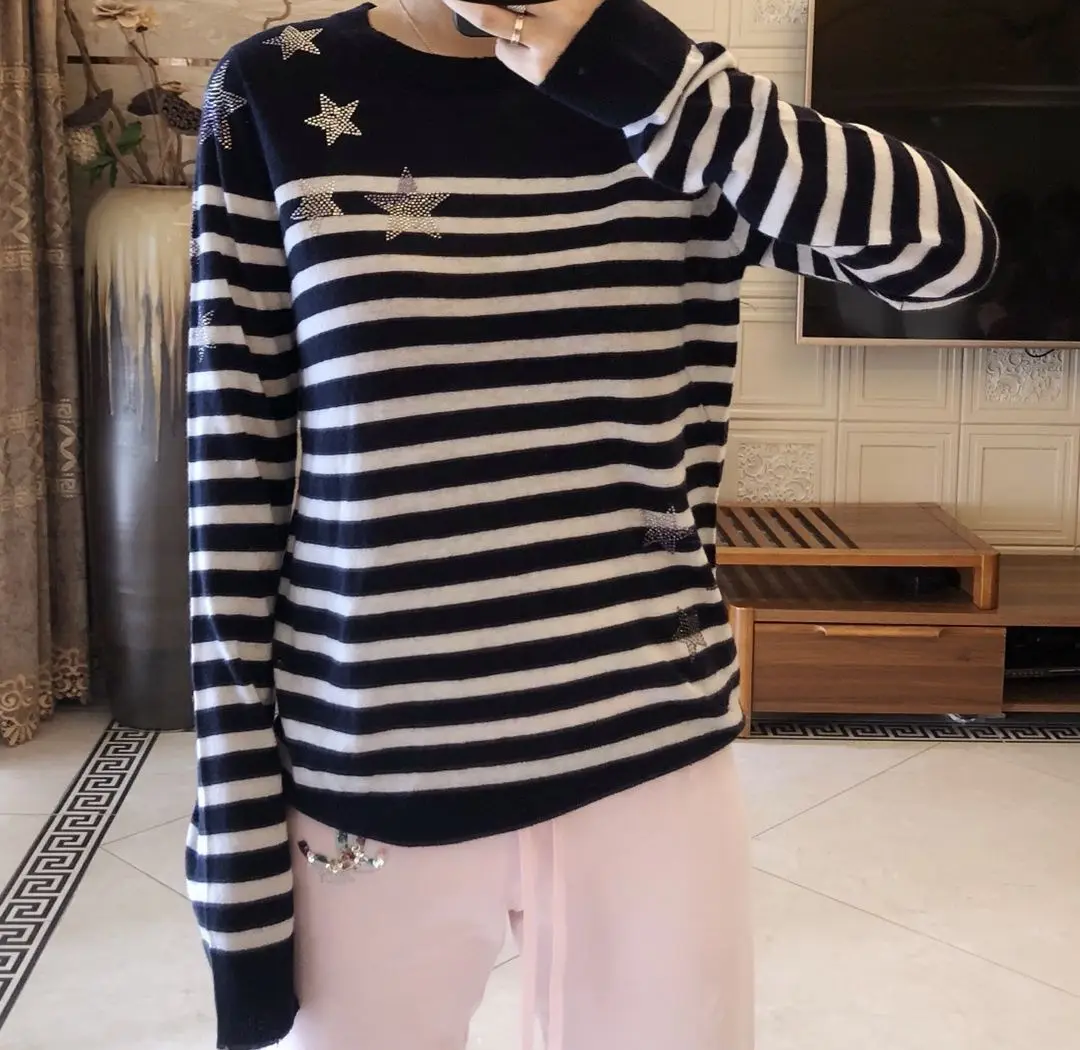 

Women Sweater 2019 Autumn and Winter New Worsted 100% Pure Cashmere Sweater