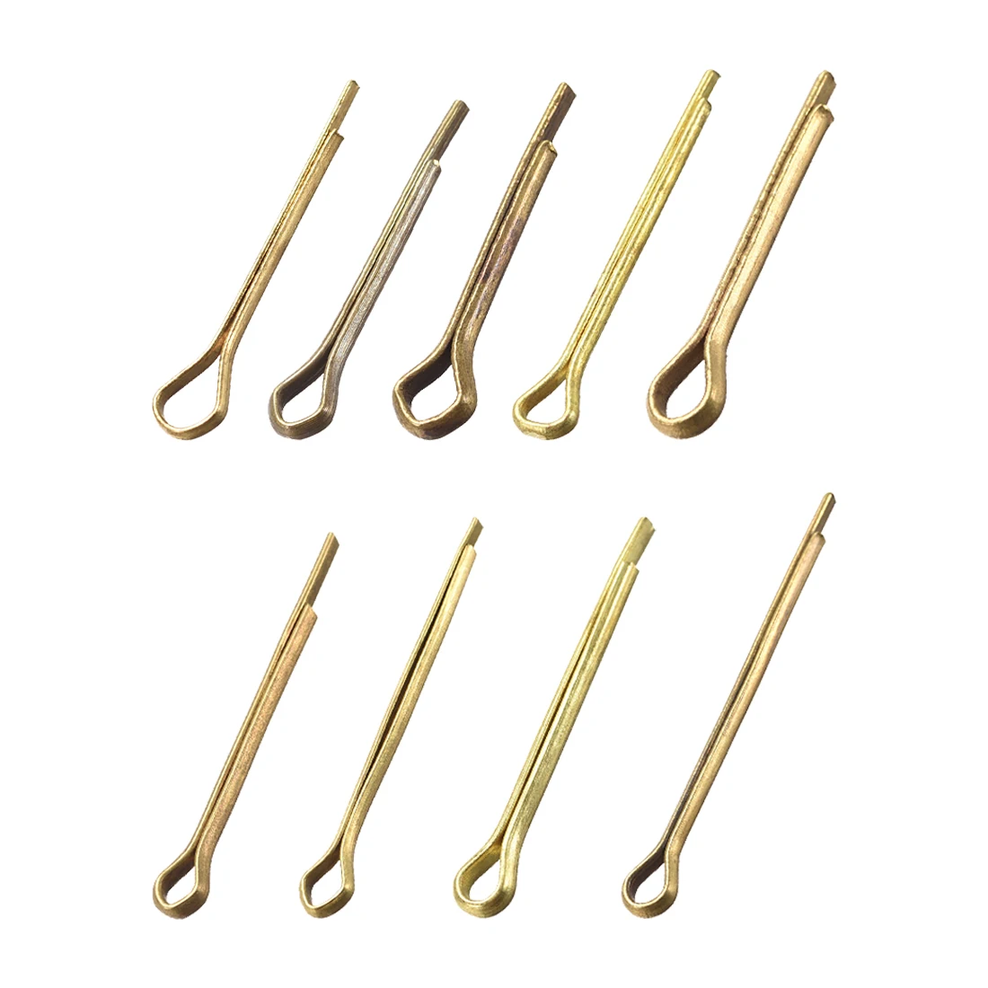 Split Cotter Pin 2.5mm x 16mm Solid Brass 2-Prongs Gold Tone 10Pcs 