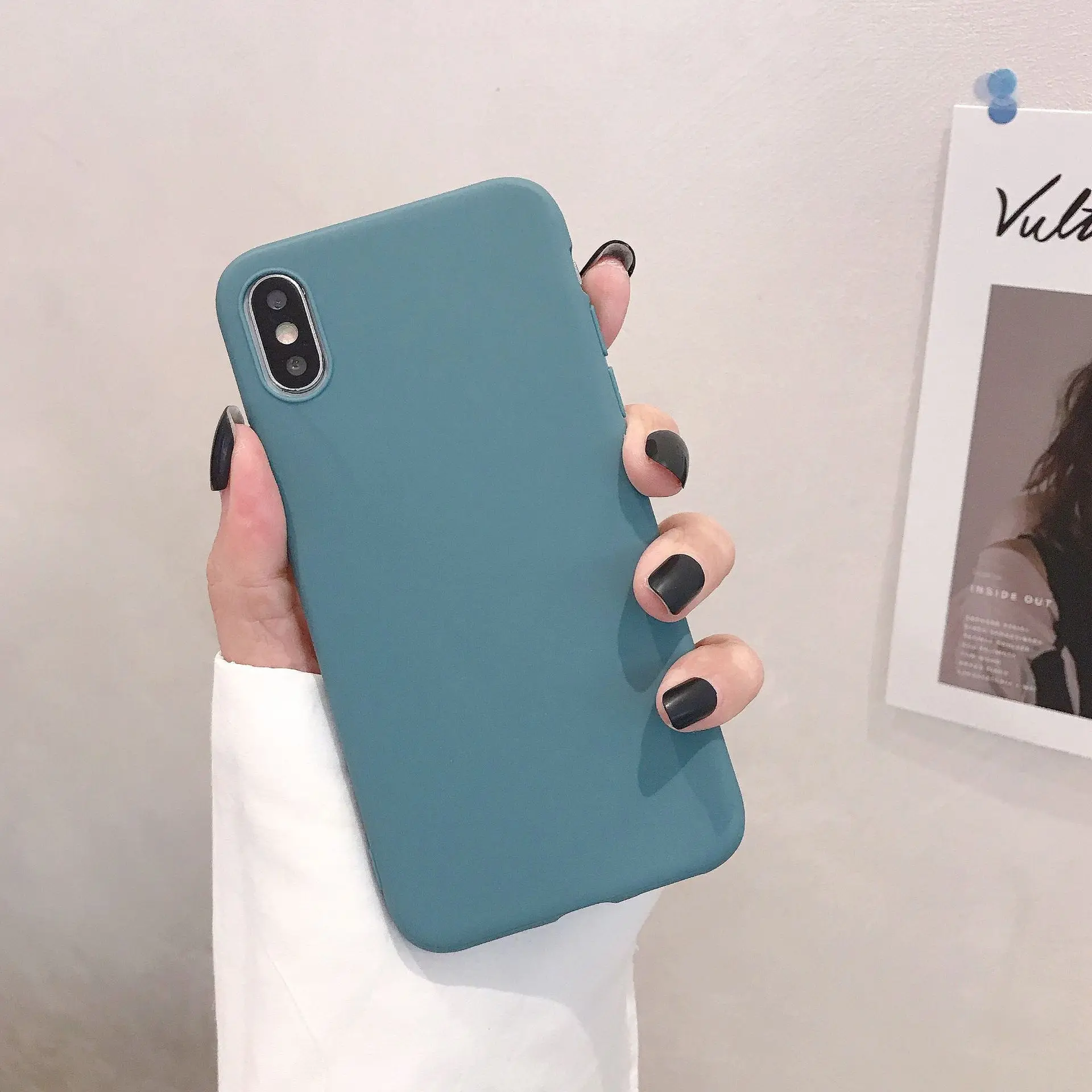 Милый Элегантный матовый мягкий TPU чехол для samsung Galaxy A50 A40 A70 A10 A20 A30 A60 Note 8, 9, 10, S10E S8 S9 S10 A7 A6 плюс Конфеты Крышка - Цвет: Cyan