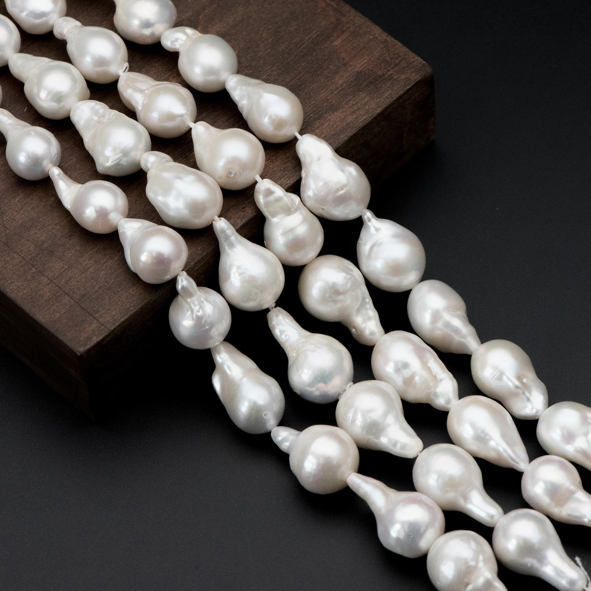

Teardrop Baroque Pearl Beads, Freshwater Flameball Pearl, Natural Irregular Baroque Pearls (PL24)/ 16" Full strand= 20 pearls