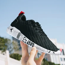 Летняя уличная мужская повседневная обувь, мужская обувь с дышащей сеткой, светильник, износостойкие кроссовки на шнуровке, мужские кроссовки для прогулок и бега