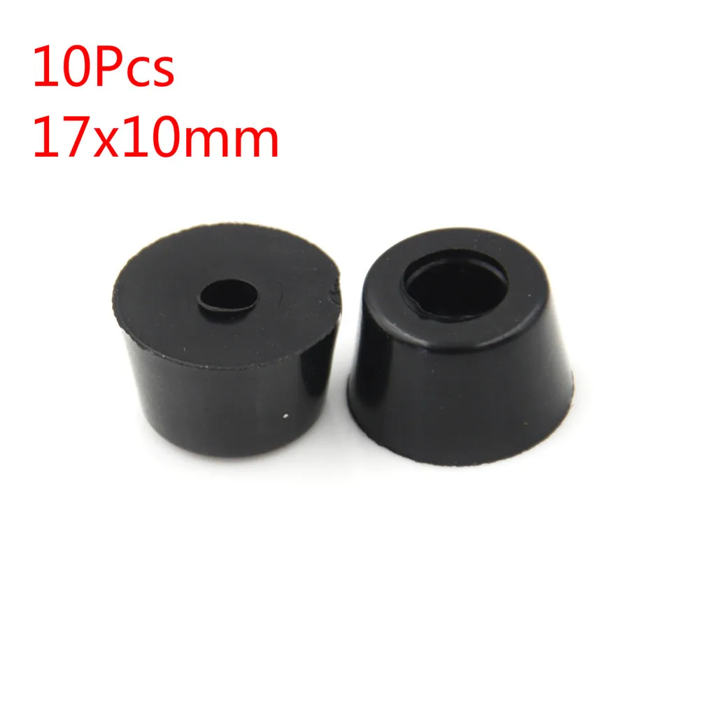 

10Pcs Black Durable Rubber Instrument Case Non-slip Cabinet Instrument Box Case Foot Bumpers Feet 17 x 10mm Circular