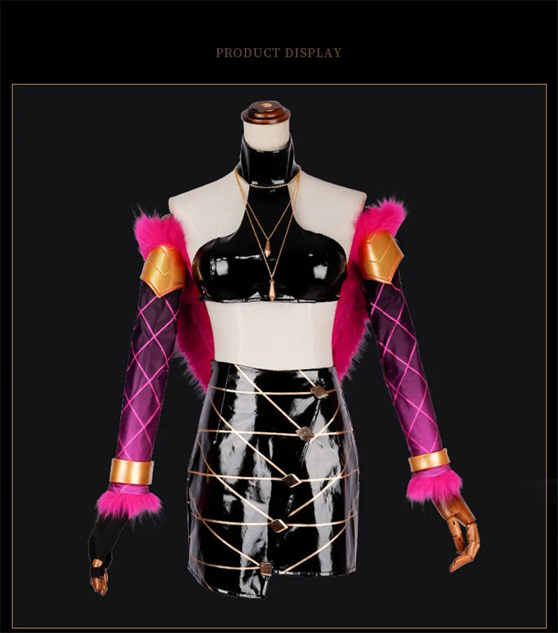 Горячая игра KDA Evelynn косплей костюм наряд поп звезда шейный платок перчатки Топ юбка комплект