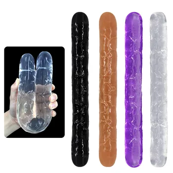 Flexible Soft Jelly Dildo Double Dildo for Women Vagina Anal Double Ended Dong Artificial Penis Gay Lesbian Sex Toys 1
