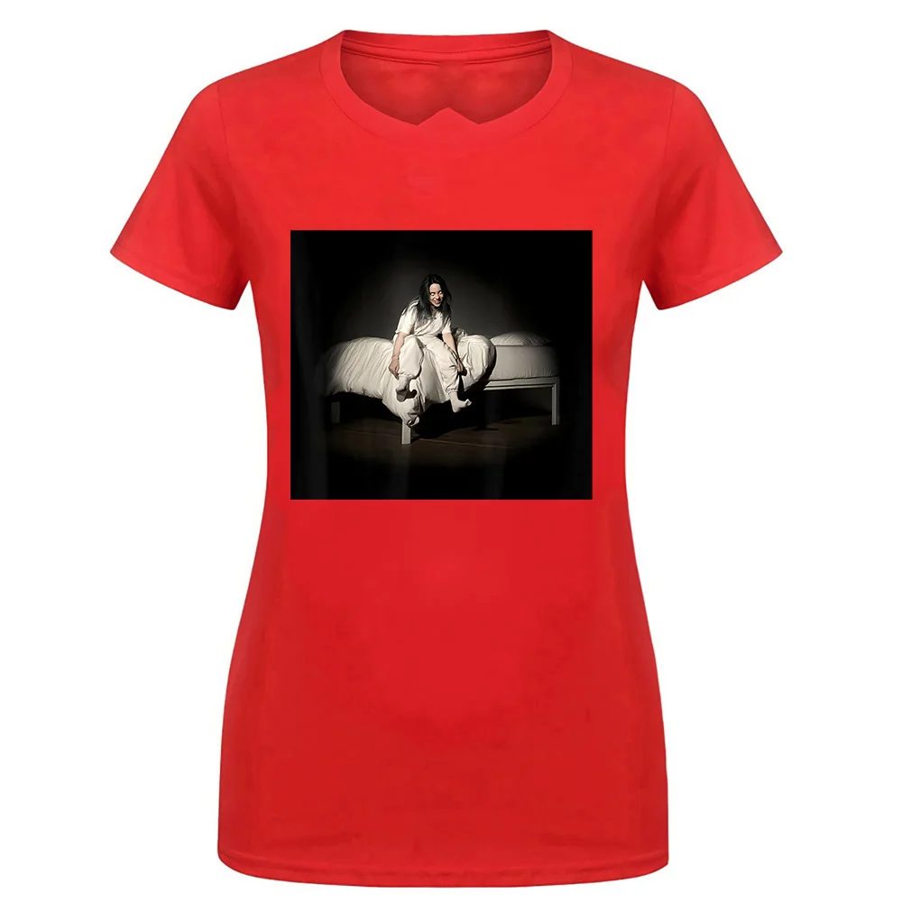 Черная футболка Billie Eilish Sweet Dreams S 3Xl Подарочная футболка на день рождения - Цвет: women red