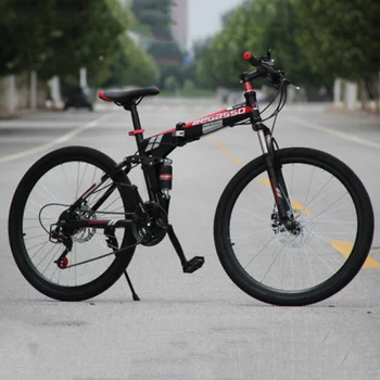

24/26-inch Folding Mountain Bike City Road Comfortable Student Variable Speed Double Damping Disc Brake Adult One-wheel Bicycle