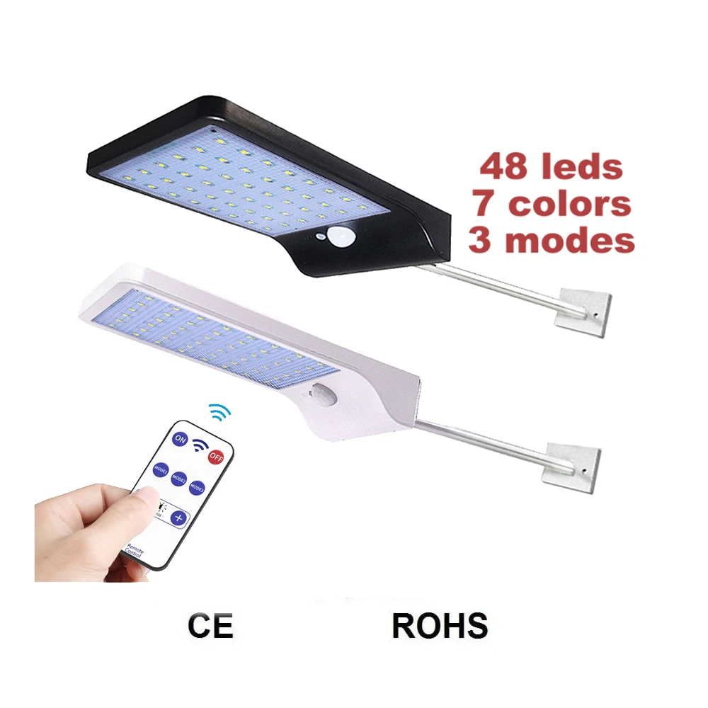 

remote 48/36 LED Solar Power Street PIR Infrared Motion Sensor Wall Lamp Energy Saving Waterproof Outdoor Garden Security