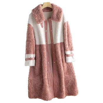 

Real Fur Coat 100% Wool Jacket Autumn Winter Coat Women Clothes 2020 Korean Vintage Sheep Shearling Tops Suede Lining ZT3890