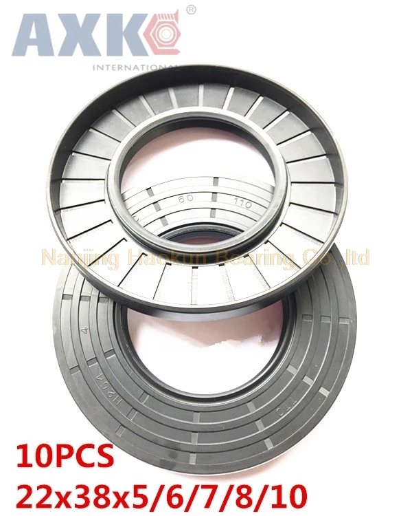 AXK 10 шт. TC 22X38X5 22X38X6 22X38X7 22X38X8 22X38X10 22*38 каркасные масляные уплотнения