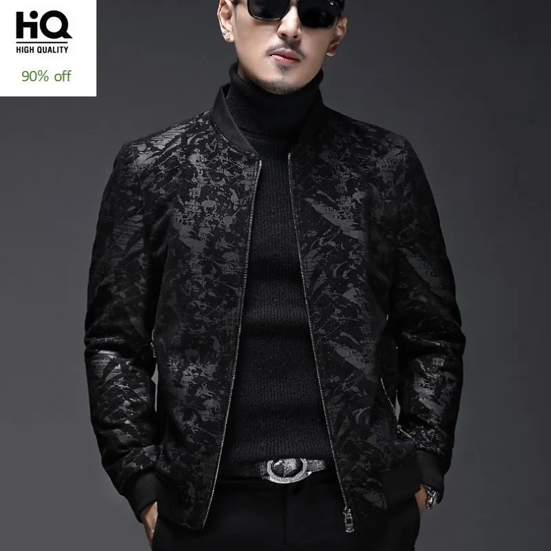 Лидирующий бренд мужская приталенная куртка бомбер из натуральной кожи с
