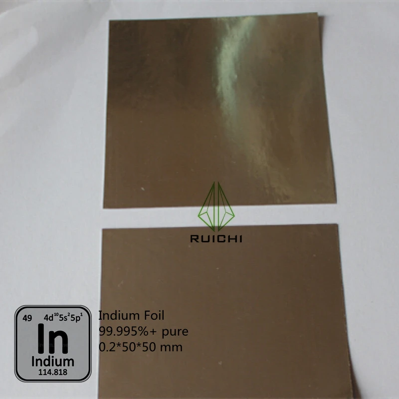 インジウム箔金属板、純度99.995％、0.2x50x50mm - AliExpress
