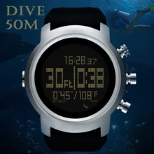 North Edge Men's Sports Smart Watches Dive 50M Diving watch Pedometer Stopwatch TimerAltimeter Barometer Compass Wristband