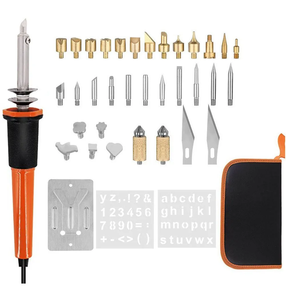 

37 Pieces Carving Soldering Iron with Kit Carving Soldering Iron Set Depiction Soldering Iron Paintbrush Set Pyrography