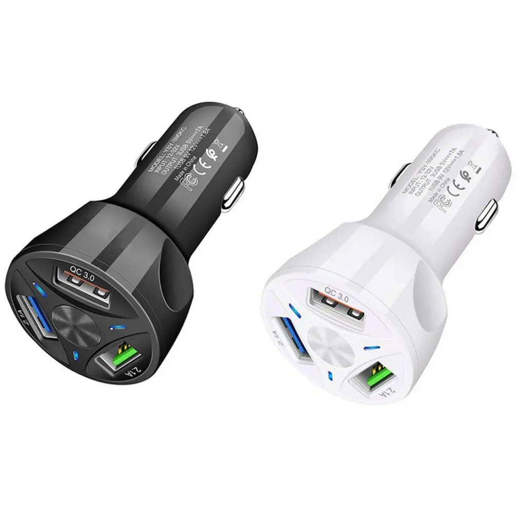 Qc 3 0 Быстрая зарядка USB трехпортовое автомобильное зарядное устройство