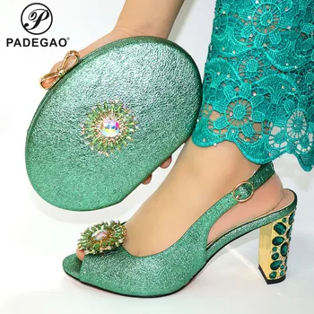 

2020 High Quality and Special Design Woman Shoes And Matching Bag Set Nigerian Style Pumps Shoes And Bag Set For Party Wedding