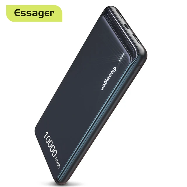 Essager 10000mAh Slim Power Bank Portable External Battery Charger 10000 mAh Dual USB LED Powerbank For iPhone Xiaomi Poverbank 1