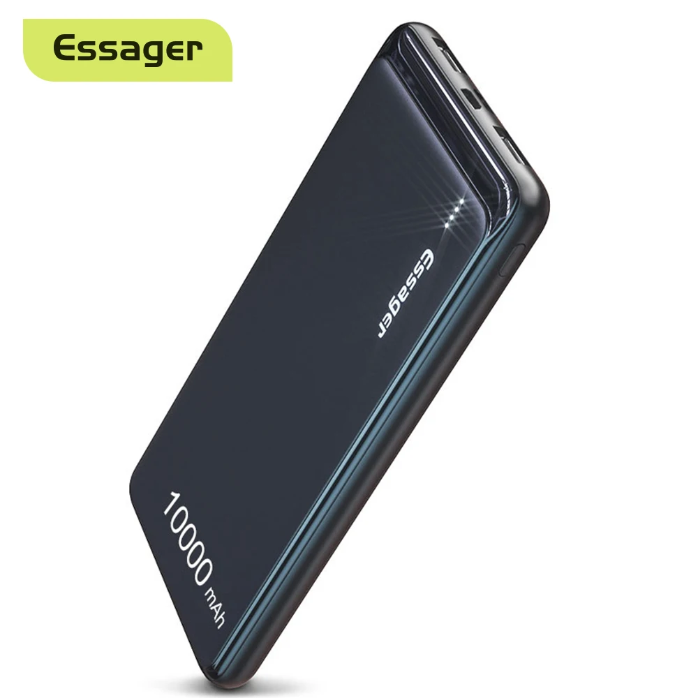 Внешний аккумулятор Essager 10000 мАч тонкий со светодиодной подсветкой для iPhone Xiaomi |