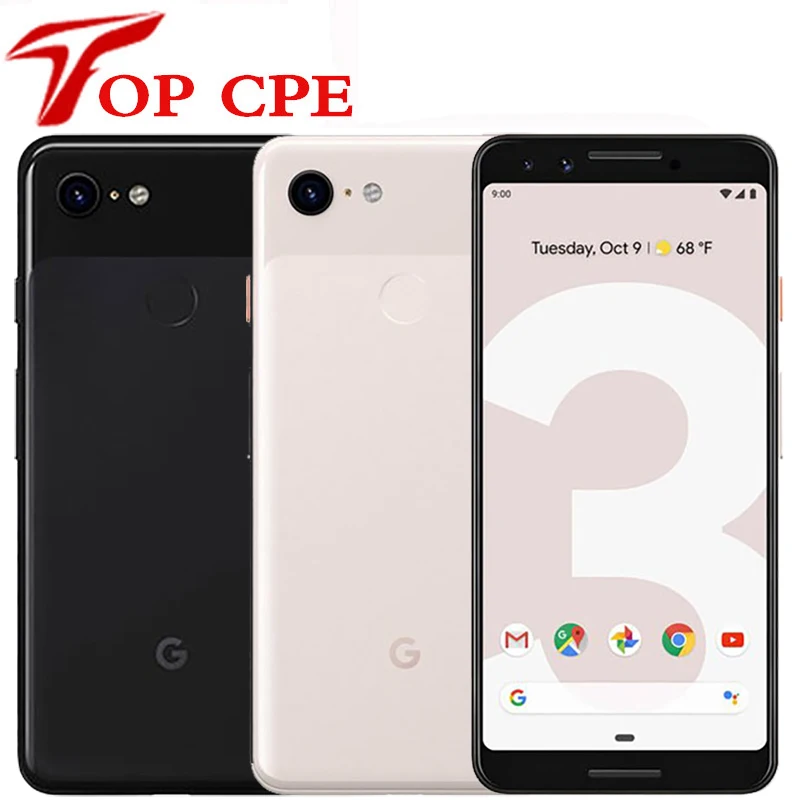 Google Pixel 3 3XL Original desbloqueado GSM 4G Android Teléfono Móvil 12.2MP y doble 8MP Octa Core Snapdragon 845 de 4GB y 64GB AMOLED NFC