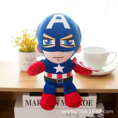 25 см Marvel Мстители 4 супергерой весь персонал плюшевые игрушки куклы Капитан Америка, Железный человек Человек-паук Локи Тор плюшевые мягкие игрушки - Цвет: Зеленый