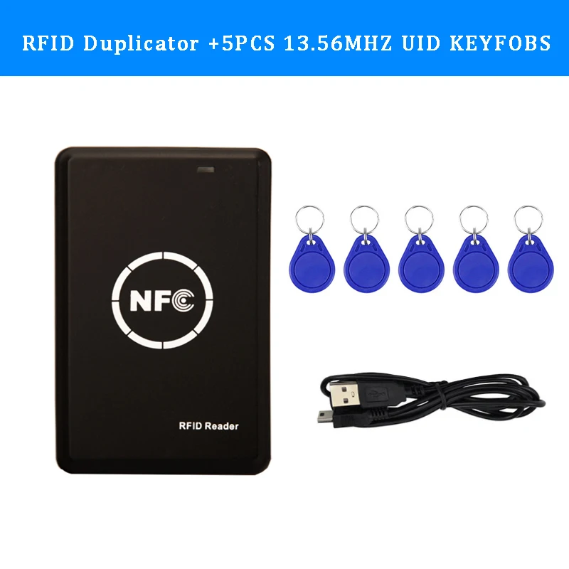 RFID Copier Duplicator 125KHz Key Fob NFC Smart Card Reader Writer 13.56MHz  Encrypted Programmer USB UID T5577 EM4305 