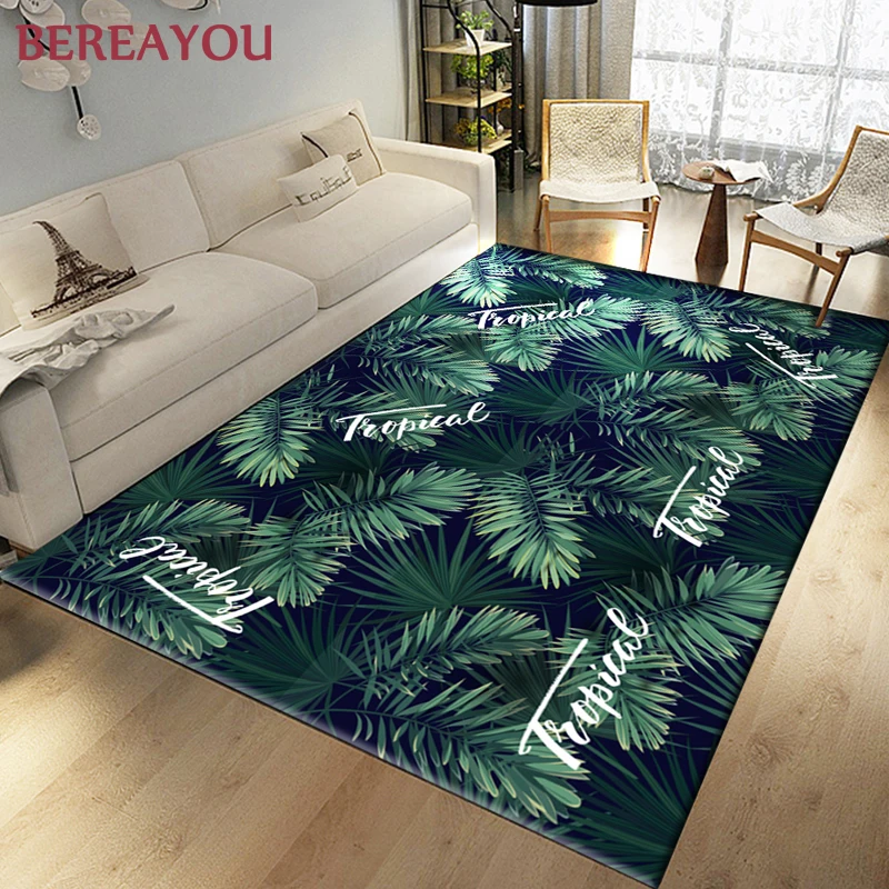Vintage Plant Leaf Area Rug For Living room Bedroom Door Nordic Mat Carpet Bedroom Kitchen Floor Mats White Large Rug vloerkleed