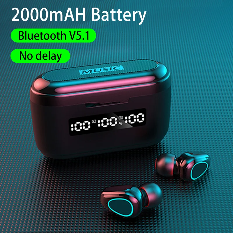 TWS 5 0 Noise Reduction Wireless Bluetooth Earphones HiFi Auricular Bluetooth Earbuds LED Three Screen Display Touch