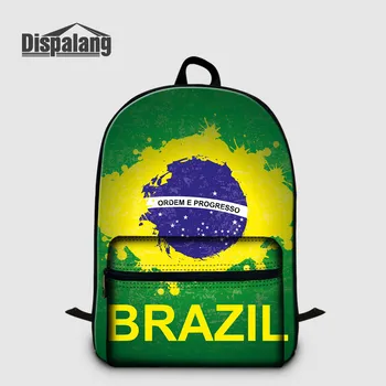 

Fashion Brazil National Flag Printing Teenage Boys Girls Backpacks Laptop Backpack for Children Cool Men Travel Backbag Mochila