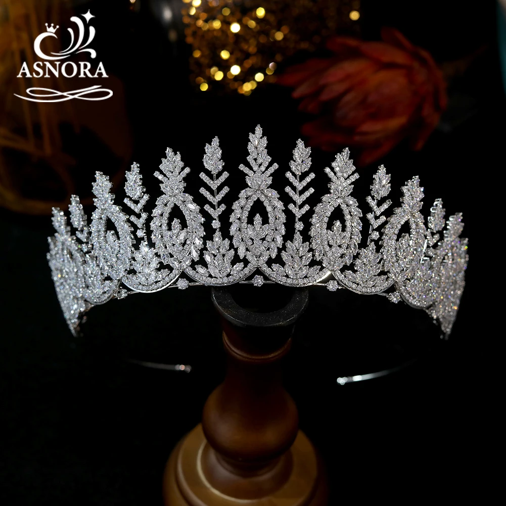

New Cubic Zirconia Bridal Crown Tiara Leaf Crystal Headband Wedding Hair Accessories Free Shipping