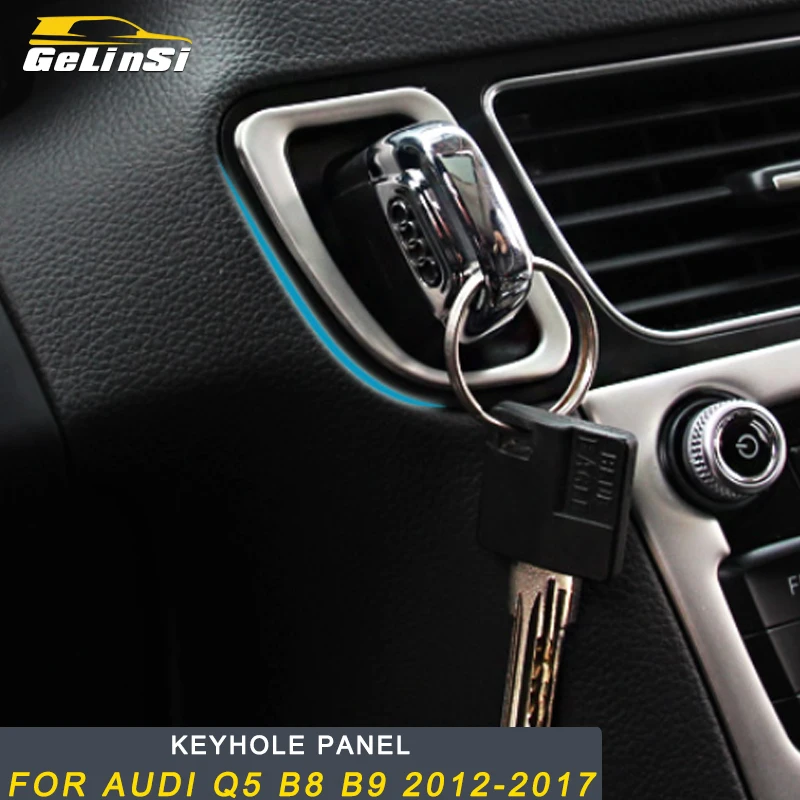 

Gelinsi For Audi Q5 B8 B9 2012-2017 Car Styling Keyhole Panel Cover Trim Frame Sticker Chrome Interior Accessories
