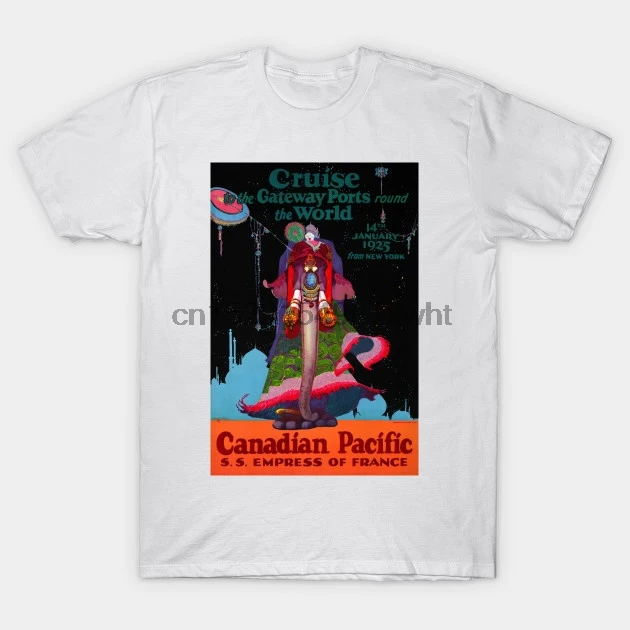 Men t-shirt Vintage Travel Poster Cruise To The Gateway Ports Around World Canada by vintagetreasure(1) tshirt Women t shirt | Мужская