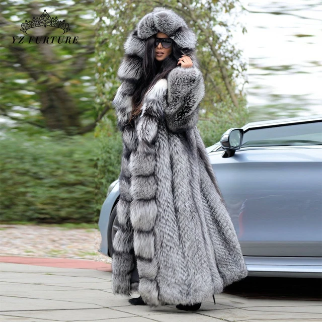 ????????豪華 grey fur coat ????