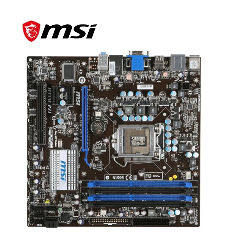 Для материнской платы MSI H55M-P31 LGA 1156 DDR3 для Intel H55M H55 десктопная материнская плата SATA