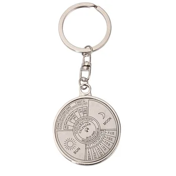 

Super Perpetual Calendar Key Chain Ring 50 Years Keyring Keychain Ideal Companion Zinc Alloy Unique Metal Mini Retro Trendy 60mm