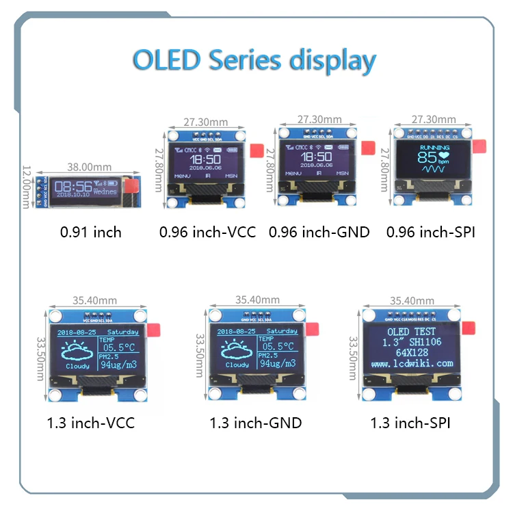 Модуль дисплея с OLED-дисплеем IIC I2C SPI 128X64 SSD1306 0 91 для модели White word серия ЖК-дисплеем