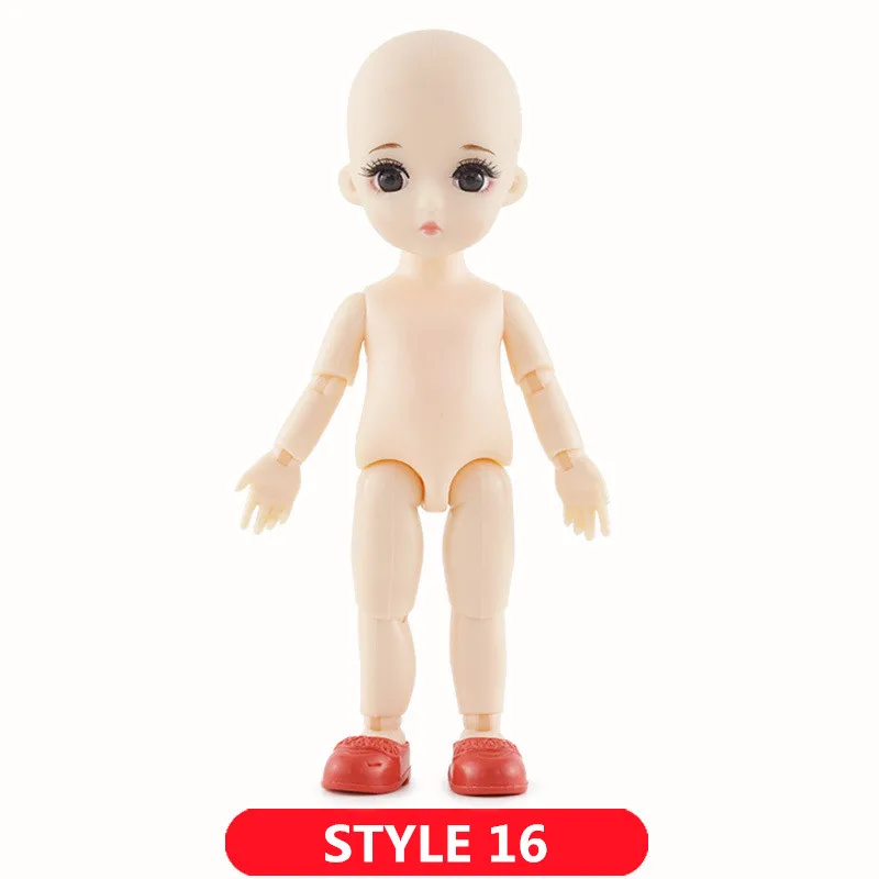 1/12 BJD куклы 13 суставов DIY милые куклы принцессы 16 см 3D глаза ручной работы оригинальные куклы для девочек игрушки для детей подарки на день рождения - Цвет: STYLE 16