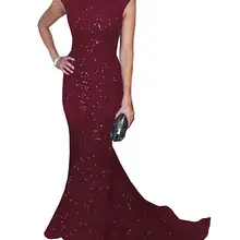 Женское вечернее платье с открытой спиной, расшитое блестками, для свадьбы, выпускного вечера, золотое, зеленое, черное, темно-синее