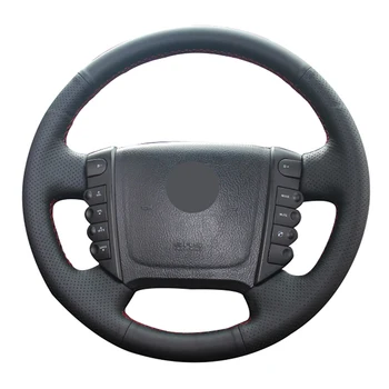 

Hand Sew Black Artificial Leather Car Steering Wheel Cover for Ssangyong Rexton Rexton W Rodius