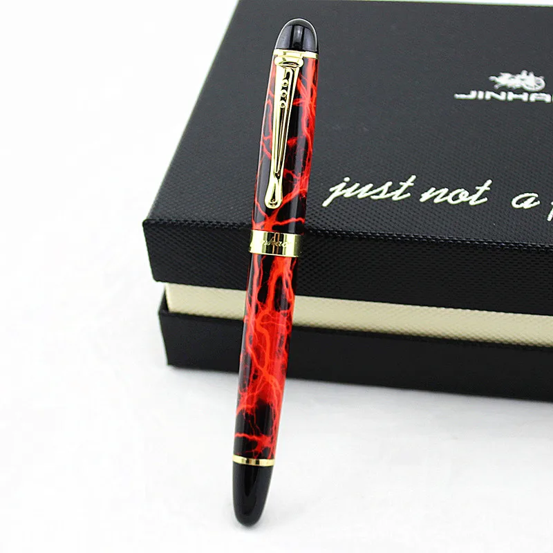 Ручка перьевая Jinhao 450 металлическая под мрамор красный | Канцтовары для офиса и