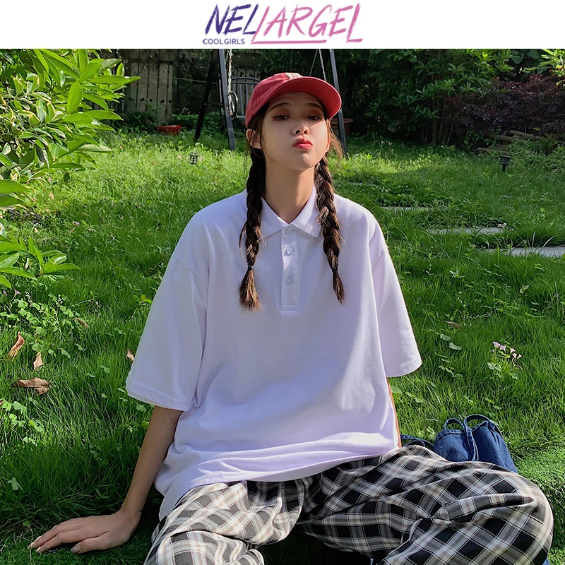 

Женская футболка NELLARGEL, модель 2023 года, летняя женская футболка в стиле хип-хоп, свободная Винтажная футболка в стиле K-POP для девушек
