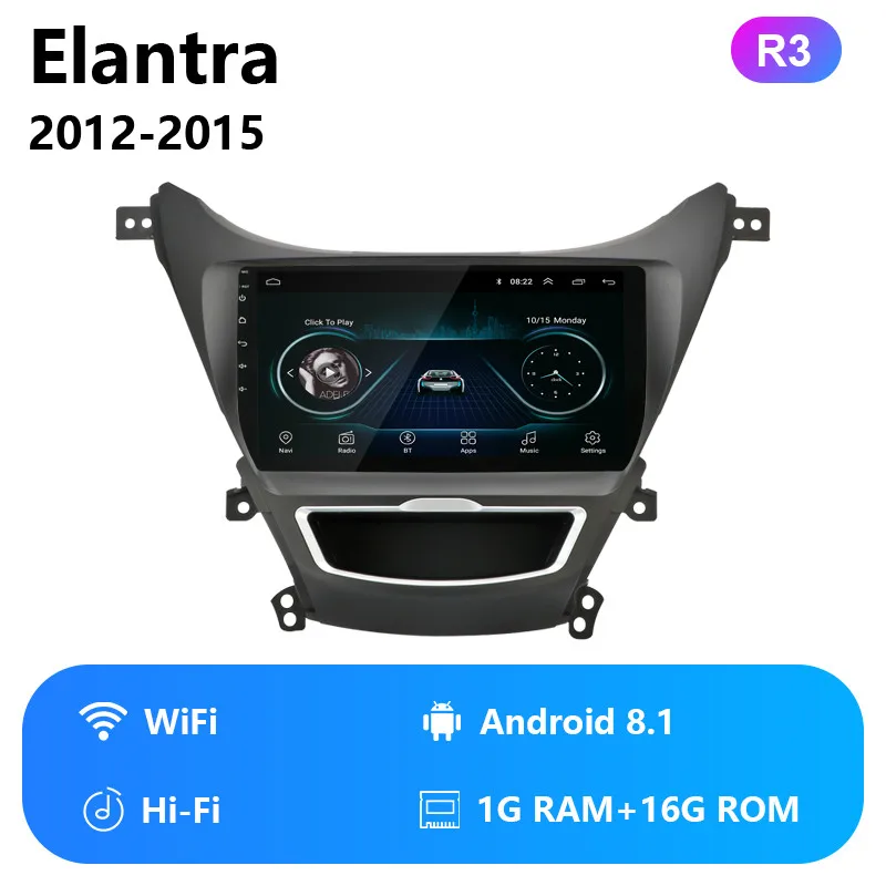 2din 2.5D ips Android 8,1 автомобильное радио стерео Navi для hyundai Elantra 2012- навигация gps головное устройство 2G+ 32G 4G+ WiFi RDS DSP - Цвет: R3