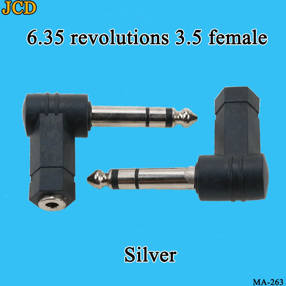 

JCD 90 Degrees 3.5 to 6.35/6.5mm Mono Jack Stereo Speaker Audio Adapter Plug 3.5mm TRS Connector Converter AUX Headphone Cable