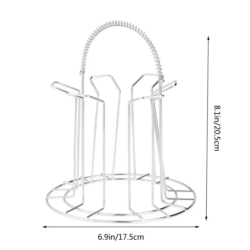 Supporto per tazze in acciaio inox da 6 tazze, porta bicchieri, cucina, scolapiatti sospeso, scaffale per asciugatura, accessori per la casa_voghion.com