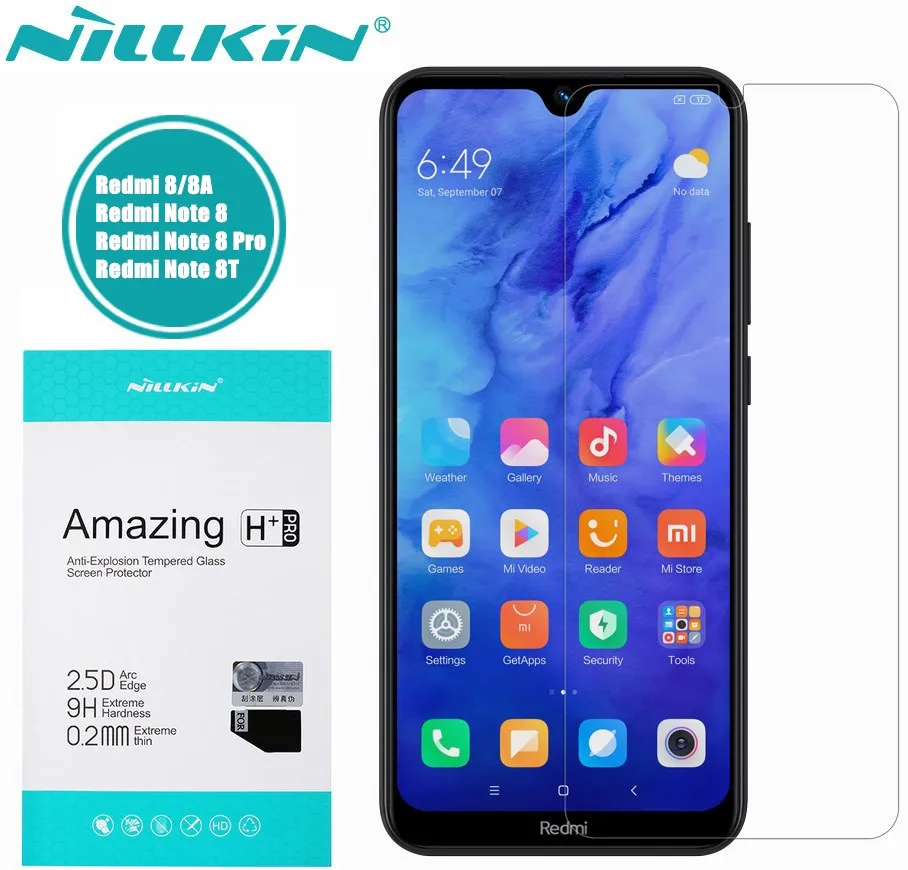 Redmi Note 8 T/Note 8 Pro стекло Nillkin 9 H/H+ PRO 2.5D Закаленное стекло для защиты экрана для Xiaomi Redmi 8 8A стекло Nilkin