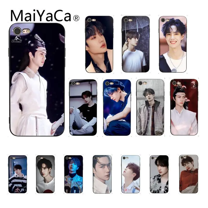 

Maiyaca The Untamed Wang Yibo Newly Arrived Black Phone Case for iPhone 8 7 6 6S Plus X XS MAX 5 5S SE XR Fundas Capa