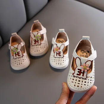 

Spring Girls Casual Single Shoes Hollow Princess Leather Shoes Baby Toddler Shoes 1-3 Years Old Children's Shoes