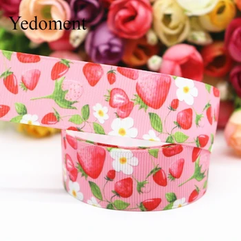

10 Yards Grosgrain Ribbon Strawberry Printed Ribbon 1" 25MM For Hair Bows DIY Crafts Handmade Accessories M19052601