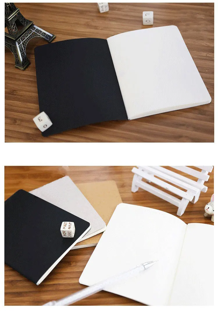 Notebook Sketchbook small size 44 sheets Solid color Kraft paper cover Notebook blank page