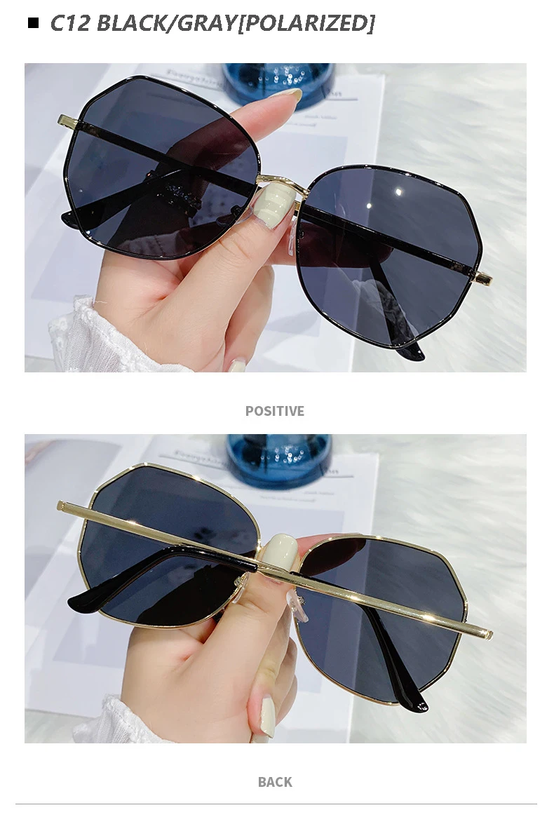 fashion sunglasses 2021 Brand Designer Sunglasses For Women Fashion Polygon  Metal Frame Sun glasses Luxury Vintage Female Eyewear UV400 Oculos big black sunglasses