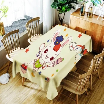 

Rabbit Tablecloth Waterproof Oilcloth Decorative Table Cover Tapetes Party Banquet Table Cover Dining Home Table Cloths