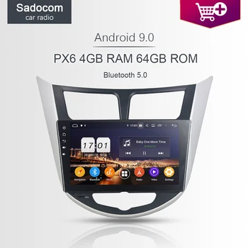 

PX6 DSP 10.1" 2 din Android 9.0 car radio 5.0 4GB RAM Car DVD Player GPS autoradio For Hyundai Verna Accent Solaris 2011-2012